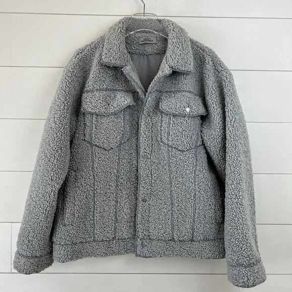 Smiley Sherpa Jacket Cashmere Rabbit Hair Men's Small (fits loose) - Picture 4 of 16